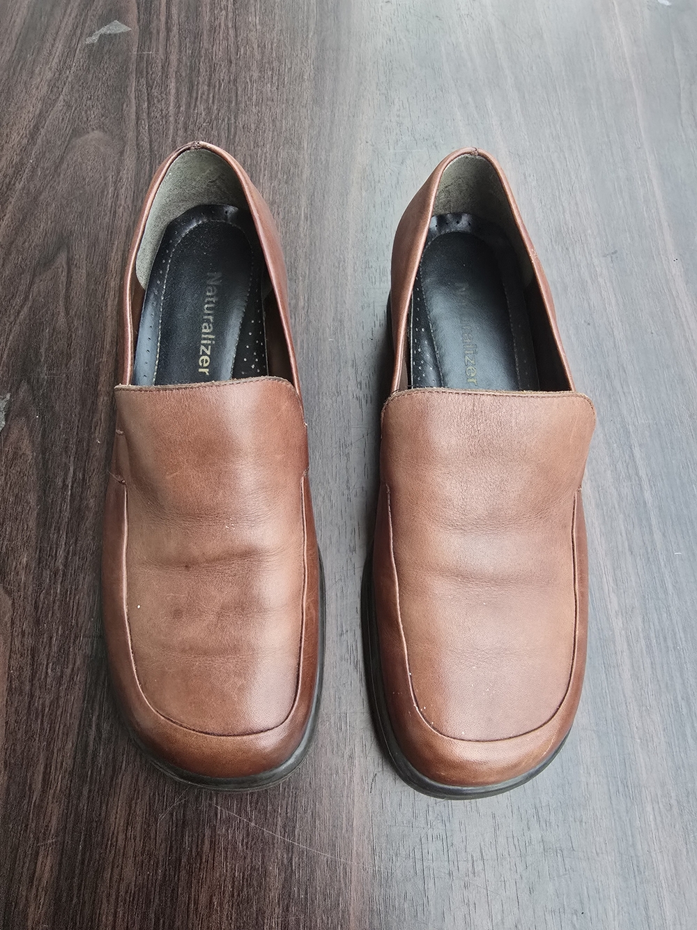 Naturalizer Tango Brown Leather Loafers Slip On Comfort Shoes Women’s 7M